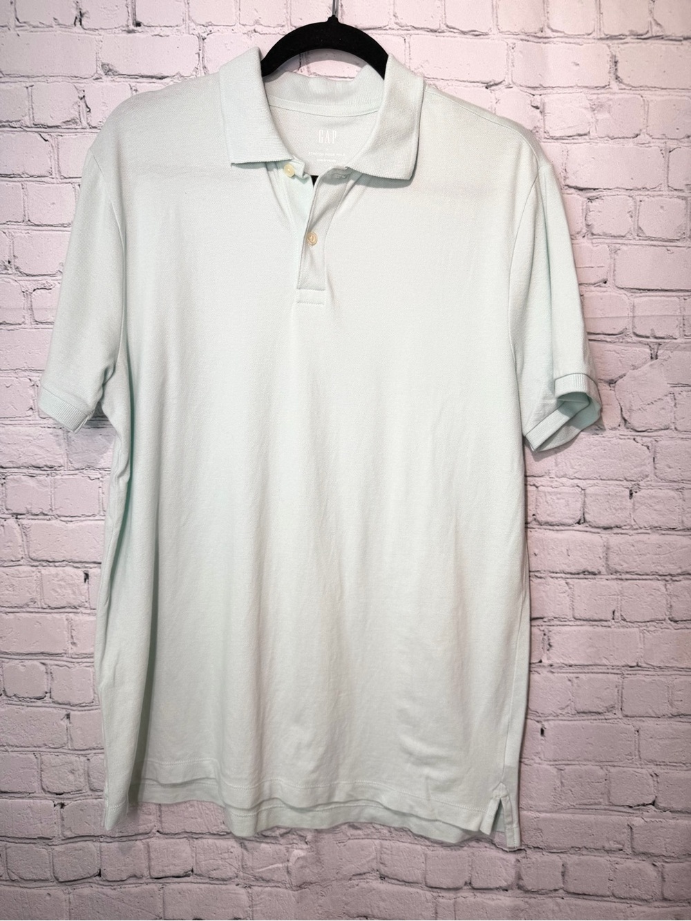 GAP size large mint green stretch pique polo